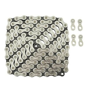 TAYA DECA-101 10 Speed Chain 120 Link w/Connector Link, Silver/Black, TA2581