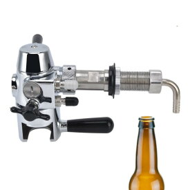 ビール瓶フィラー、取り外し可能なクリップロック付きフォームカウンタープレッシャーボトルフィラーなし304ステンレス鋼高速充填ガラス瓶充填ツールビール＆ワイン用