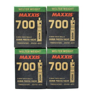 Maxxis Welter Weight 700x23-32C 80mm Bike Inner Tube Presta FV, 4 Pack, STB2214-4