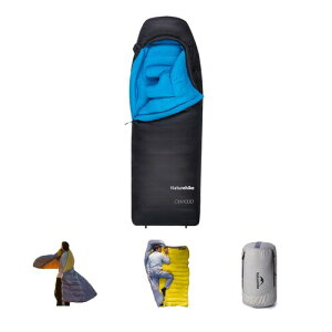 Naturehike �Q�� CW1000 3D���̏[�U�\�� -11.1[�x]�̌����V�C�ɑΉ� �}���g/�}�b�g/�z�c/�V�����t 650FP�_�b�N�_�E�� �t�[�h�t�� ���b�V����/���[�ܕt�� 210*75cm/220*85cm �R���p�N�g �g�ѕ֗� �~�p �k