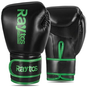 Raytos �{�N�V���O�O���[�u - ���Ռ��z�� �ʋC�� PU���U�[ �����ȃt�B�b�g�� 3�F�W�J �j�����p �b�N�{�N�V���O ��� �e�R���h�[ ���p �i���Z boxing gloves 8oz 10oz 12oz (�O��-��, 12oz)