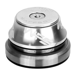 WFS HY877 Integrated Headset 1-1/8 to 1.5 Tapered - CNC Alloy, Sealed Bearings, 15mm Top Cone, Includes Top Cap and Starnut, Silver