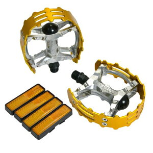 Wellgo Old school BMX MTB XC-II Bear Trap 9/16 Bicycle Pedals, Gold, WE2965