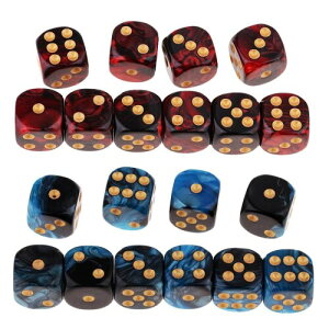 �T���R�X ���ʑ� �T�C�R�� 20���� 6�ʃ_�C�X 16mm 2�F �{�[�h�Q�[�� �_�bTRPG Dungeons and Dragons �e�[�u���Q�[���p (�u���[ �u���b�N+���b�h�u���b�N)