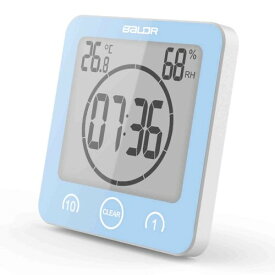 Aiyoupin防水時計 デジタル 温湿度計 防水LCD大画面 シャワー時計 温度 湿度 デジタル 液晶 吸盤 壁掛け 置き時計 お風呂 防水クロック 時間表示 温度計 湿度計 バスルーム時計 シャワー温
