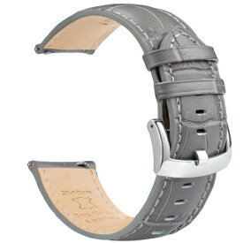 (OTTOODY) 時計バンド 時計ベルト18mm 20mm 21mm 22mm ワニ革模様 エレガント 本革腕時計バンド 交換ベルト クイックリリース 工具は不要です メンズ レディース 時計とスマートウォッチ用