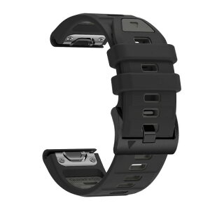 (SQHYWJ) 22mm 26mm ��F�V���R���E�H�b�`�o���h �ւ��x���g �͂ɓK�� GARMIN(�K�[�~��) Fenix 8 / Fenix 7X / Fenix 6X / Fenix 5X /Fenix 7/6/5 �p ���� �x���g �N�C�b�N�����[�X�u�����t��(�O���[+�u���b�N