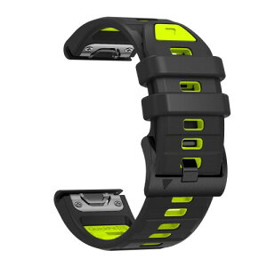 (SQHYWJ) 22mm 26mm ��F�V���R���E�H�b�`�o���h �ւ��x���g �͂ɓK�� GARMIN(�K�[�~��) Fenix 8 / Fenix 7X / Fenix 6X / Fenix 5X /Fenix 7/6/5 �p ���� �x���g �N�C�b�N�����[�X�u�����t��(�u���b�N+���C��