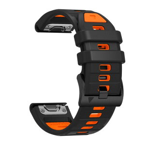 (SQHYWJ) 22mm 26mm ��F�V���R���E�H�b�`�o���h �ւ��x���g �͂ɓK�� GARMIN(�K�[�~��) Fenix 8 / Fenix 7X / Fenix 6X / Fenix 5X /Fenix 7/6/5 �p ���� �x���g �N�C�b�N�����[�X�u�����t��(�u���b�N+�I����