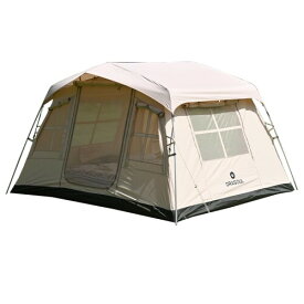大型 ドームテント 4人用 キャンプ テント 快適なキャンプライフをサポートする 頑丈な構造 簡単設営 4人用テント アウトドア レジャーに最適 (ベージュ)