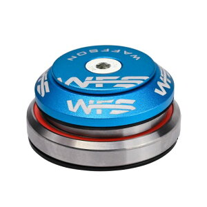 WFS HY638 1-1/8 to 1-1/2 Tapered Integrated Headset Set for Tapered Head Tubes - CNC Aluminum Alloy, Threadless, Sealed Bearings for Mountain Bike, City, Road Bikes, MTB & BMX, Blue