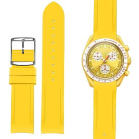 (Korlexchi) Omega X Swatch Speedmaster MoonSwatch腕時計と互換性のあるソフト防水シリコンバンド オメガとスウォッチ メンズ・レディース兼用 ベルトパーツ 20mmストラップ ウォッチ アクセサリー (