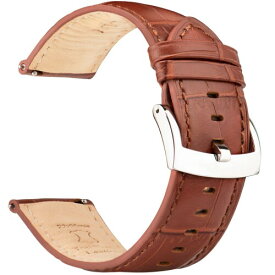 (OTTOODY) 時計バンド 時計ベルト18mm 20mm 21mm 22mm ワニ革模様 エレガント 本革腕時計バンド 交換ベルト クイックリリース 工具は不要です メンズ レディース 時計とスマートウォッチ用