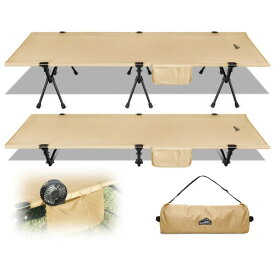 wolfyok outdoors コット キャンプ 2way 軽量 150KG高耐荷重 折りたたみ 通気性 撥水素材 超軽量航空機素材 小物収納 ハイ/ロー切替可能 防災 自宅用 オフィス 収納バッグ付き