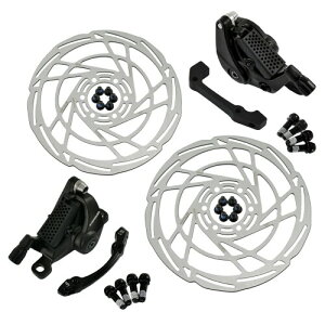 RIDEREVER MCX-2 Post Mount Dual-piston Mechancial Disc Brake Set w/Rotors, Black, RD2322