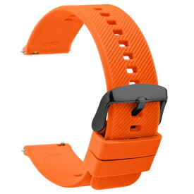 (TStrap) シリコン 時計 ベルト 20mm - ラバー メンズ 腕時計バンド オレージ - スマートウォッチ ベルト 交換ベルト - 防水時計ストラップ替え - スライド式バネ棒 工具不要 時計べるとばん