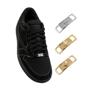 ICEDIAMOND Hip Hop Jewelry Charm Shoelace Buckle, 2Pcs Iced Out Lab Diamond AF1 Stylish Shoes Accessory for Snkrs Shoes Lover (Smile-Gold)