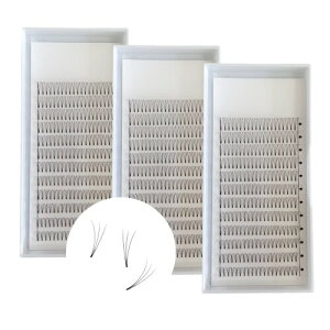 3 ܂GNXe 3D {[܂ C/DJ[ 0.10mm }cGN܂ i` lC 3D Premade Fans Short Stem Eyelashes (C-0.10mm, 11mm+11mm+11mm)