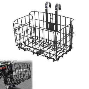 Renjzle 自転車 カゴ 大容量 自転車用バスケット 折りたたみ式 取り外し可能 簡単な組み立 軽量 自転車リアバスケット 前後取り付け可能 マウンテンバイク クロスバイク対応