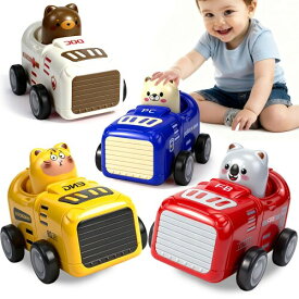 車 おもちゃ ミニカー セット はたらくくるま 子供 おもちゃ レーシングカー 知育玩具 プレス＆ゴー 男の子 女の子 誕生日プレゼント クリスマスプレゼント 出産祝い（4点セット）