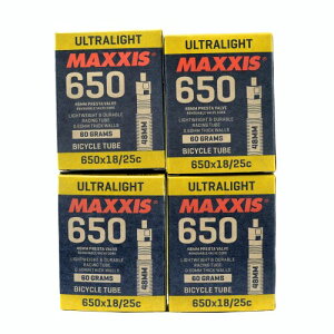 MAXXIS ULTRALIGHT 650x18-25C 48mm Bike Inner Tube Presta FV, 4 Pack, STB2289-4