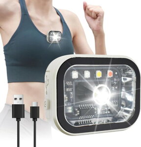 �����j���O���C�g �N���b�v �E�H�[�L���O���C�g LED ���^ �Z���T�[�t�� 200LUMEN ���P�x �y�� IPX4�h�� 9�_�����[�h ���@�\ TYPE-C �E�H�[�L���O �W���M���O ��Ɨp ��ނ� �� �U�� �L�����v