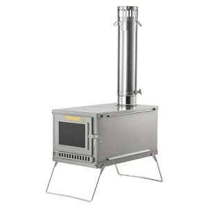 Thous Winds 薪ストーブ コンパクト 軽量 キャンプ ストーブ チタン製 折り畳み式 アウトドアストーブ テント用 二次燃焼 BBQ 調理 暖炉 煙突付き 収納袋付き