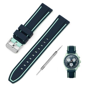 (Jumpsunfun) 20mm ���v�o���h for Swatch×OMEGA Speedmaster MoonSwatch �X�E�H�b�`�ƃI���K�p�V���R�����v�x���g Quick Release �����H��t�� �O���[���E�u���[���C��