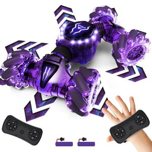 Tecnock ���W�R���J�[ �q�ǂ����� �W�F�X�`���[ RC�J�[ 360°��] �l�֋쓮 ���ʑ��s ��������J�[ USB�[�d �����R���J�[ 4WD �I�t���[�h�J�[ ���S�Ҍ��� LED���C�g �� �a���� �v���[���g ��l