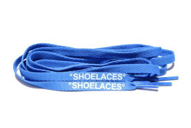 (BlackWorks) SHOELACES シューレース 左右1set 15色 120cm 140cm 160cm フラットタイプ 靴紐 平紐 スニーカーカスタム (120cm, ブルー × ホワイト)