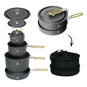 Alocs 4pcs �L�����v�p������� �܂��ݎ��L�����v �� �A�E�g�h�A �P�g�� �ł��t���Ȃ��t���C�p�� �o�R�p�i �A���~�N�b�J�[ �y�ʃN�b�J�[�Z�b�g ���[�ܕt�� 2-4�l�ɓK��