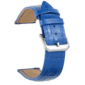 (BINLUN) レザー時計バンドクイックリリース 革腕時計ベルトメンズ レディース交換用 スマートウォッチベルトワニ革模様 (10MM，ブルー)