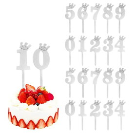 ケーキトッパー キラキラ カップケーキ お誕生日 パーティーの装飾 結婚記念日 お菓子 飾り付 数字0-9 各数字2個…