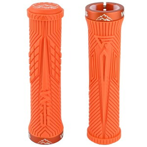 WFS Volatus Single Lock-on Grips for Mountain Bikes, Road, City Bike, 33mm OD for Soft Comfortable Ergonomic, Anti-Slip 22mm ID Locking Handlebar Grips for MTB, 1 Pair, Orange
