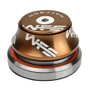 WFS HY877 1-1/8 to 1-1/2 Tapered Integrated Headset Set for Tapered Head Tubes - CNC Aluminum Alloy, Threadless, Sealed Bearings for Mountain Bike, City, Road Bikes, MTB & BMX, Gold