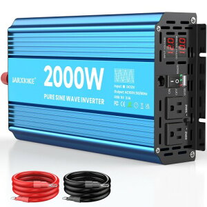 JARXIOKE 12V 2000W Co[^[ g DC12VAC100Vɕϊ uԏo4000W ACo̓RZg×2 USB|[g×1 50Hz/60HZ RVLy[J[ Lv p zd nkd hЗ\i Ԓ