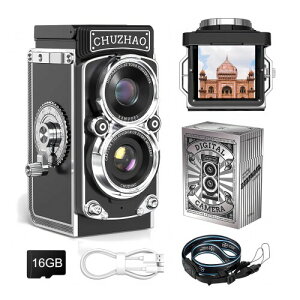 CHUZHAO ���B���e�[�W�~�j�f�W�^���J�����A�|�[�^�u��TLR�X�^�C���̃��g���ŃR���p�N�g�ȏ��^�|�P�b�g�T�C�Y1080P �r�f�I�J�����A12MP�I�[�g�t�H�[�J�X�@�\���ڂŁA���S�ҁA�e�B�[���G�C