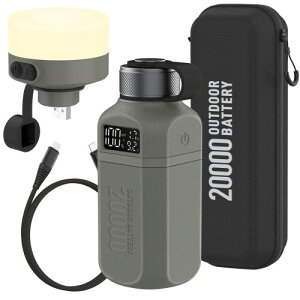 Superway ���A�E�g�h�A�p���[�o���N 20000mAh�|�[�^�u���[�d�� LED�����^���t�� PD 22.5W�}���[�d�Ή� IP68�h���h�o�ϏՌ� �L�����v�E�n�C�L���O�E�g���x�������iGREY�j