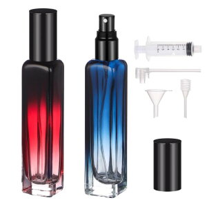 Segbeauty アトマイザー 15ml 2個入り 細長型 ガラス製 プッシュ式 詰め替えボトル 漏れない ミニボトル スプレーボトル 携帯用 おしゃれ コンパクト 旅行 パフューム かわいい 霧噴射 簡単