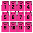 ビブス 子供用 大人用 12色 12枚セット番号入り 男女兼用 サッカー バスケ フットサル 学校 運動会 自治体 行事 フリ…