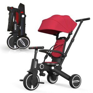 Bebehoo�O�փx�r�[�J�[ �y�ʎO�֎� �܂肽���ݎ��]�� �q���̃o�����X�o�C�N 1-5�΂̎q�����]�� 7-in-1���O�֎Ԏ艟���_�t�� (���b�h)