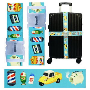 Teeoff 2 Pack Elastic Luggage Straps Suitcase Belts Travel Bag Accessories 2�p�b�N�e���ו��X�g���b�v�X�[�c�P�[�X�x���g�g���x���o�b�O�A�N�Z�T���[���߉\220CM (Blue Showa)