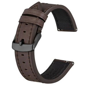 (BISONSTRAP) ���U�[���v�o���h 18mm Quick Release �r�W�l�X�X�^�C���{�v�r���v�x���g �_�[�N�u���E��/�u���b�N�o�b�N��