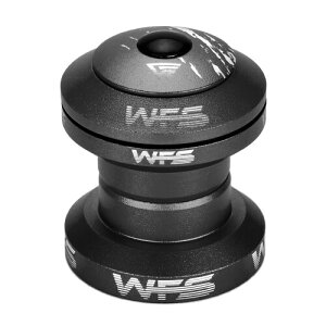 WFS NV.28 1 Inch Threadless Bike Headset - CNC Alloy, ISO 26.4mm Crown Race, Sealed Bearings, Includes Top Cap and Starnut, Matte Black