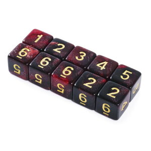 Yourandoll 10�� ���ʑ̃_�C�X D6 (1-6) �T�C�R�� 6�ʃ_�C�X16mm Dungeons and Dragons DND TRPG MTG�T�C�R���Ȃǃe�[�u���Q�[���p (���b�h �u���b�N ����)