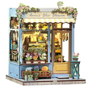 CuteBee DIY �u�b�N�k�b�N�L�b�g �h�[���n�E�X�L�b�g�~�j�`���A�n�E�X�L�b�gBookNook 3D�E�b�h�N���t�g�u�b�N�G���h���� LED�t�� �e�B�[���G�C�W���[�Ƒ�l���� �v���[���g�ɍœK (�A���i��
