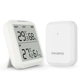 Inkbird 温度計 デジタル温湿度計 温度湿度計 室内室外 ワイヤレス 湿度計 高精度 LCD大画面 1センサー付き 最高最低温湿度値表示 置き掛け両用 温湿度管理 (ITH-20R)