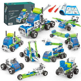 CANDYCOOL 18-IN-1 175pcs 組み立て 車 おもちゃ 子供おもちゃ人気 知育玩具 ブロック 乗り物おもちゃ 収納ボックスつき 取扱説明書付き ABS製 立体 パズル 子供向け 人気ランキング ごっこ遊び