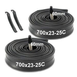 Hycline ���]�� �`���[�u 700Cx25-28C/32-35C/23-25C/28-32C/35-43C ���[�h�o�C�N �^�C�����イ�� 48mm/60mm/80mm �����o���u �N���X�o�C�N �C���i�[�`���[�u �܂肽���ݎ� �N�����`���[ 2�{�Z�b�g �^�C��