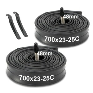 Hycline ���]�� �`���[�u 700Cx25-28C/32-35C/23-25C/28-32C/35-43C ���[�h�o�C�N �^�C�����イ�� 48mm/60mm/80mm �����o���u �N���X�o�C�N �C���i�[�`���[�u �܂肽���ݎ� �N�����`���[ 2�{�Z�b�g �^�C��